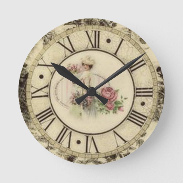 Reloj de pared del vintage/rosas (grandes) (Anverso)