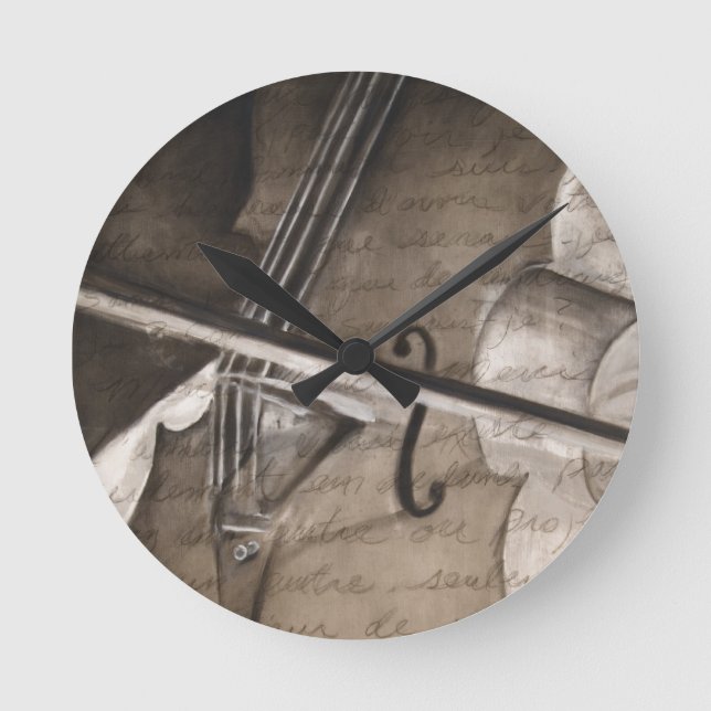 Reloj de pared del violoncelo (Anverso)