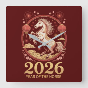 Reloj de pared del zodíaco del caballo del año nue