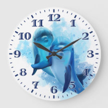 Reloj de pared delfines