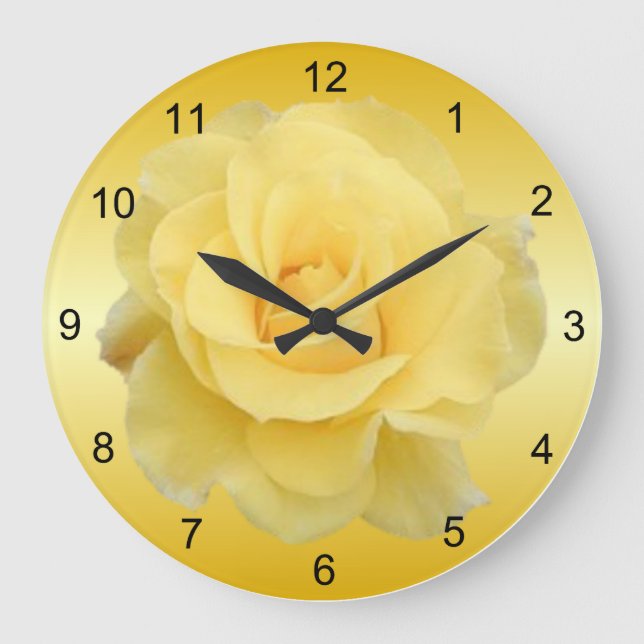 Reloj de pared delicado del rosa amarillo (Anverso)