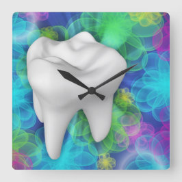 Reloj de pared dentista de diseño de flor de dient