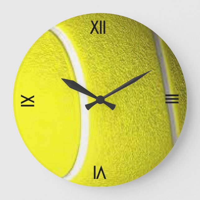 Reloj de pared deportiva de bolas de tenis con núm (Anverso)