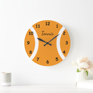 Reloj de pared deportivo de pelota de tenis redond