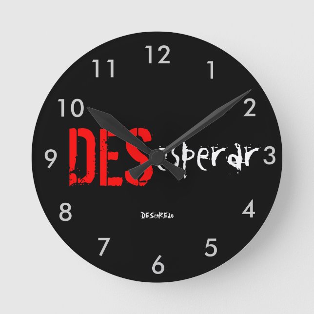 Reloj de pared DESesperar DESenREdo negro (Anverso)