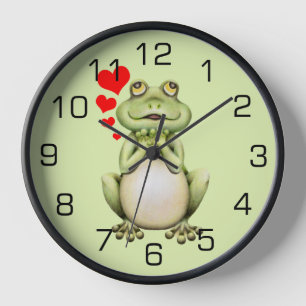Reloj De Pared Dibujo del amor de la rana