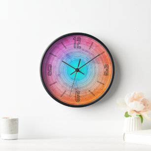 Reloj de pared diseñado en rosa cereza artístico f
