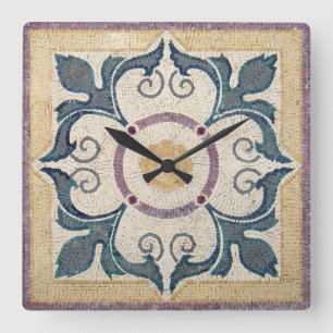 Reloj de pared - Diseño de baldosas cuadradas