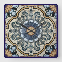 Reloj de pared - Diseño de baldosas cuadradas