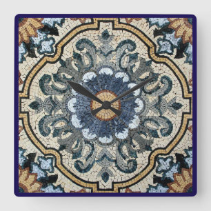 Reloj de pared - Diseño de baldosas cuadradas