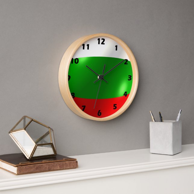 Reloj De Pared Diseño de bandera búlgara (Oficina)