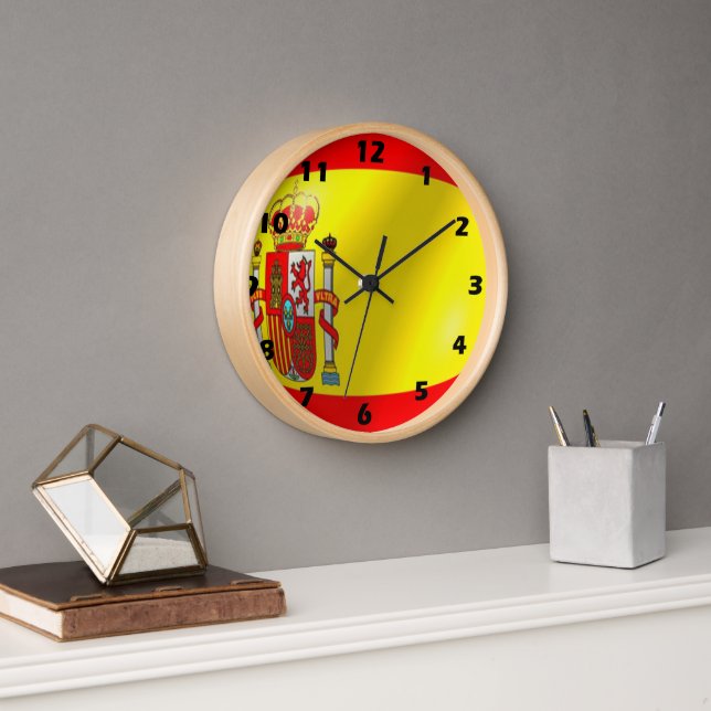 Reloj De Pared Diseño de bandera española (Oficina)