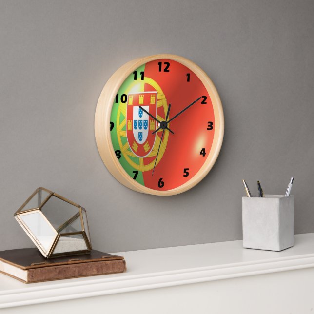 Reloj De Pared Diseño de bandera portuguesa (Oficina)
