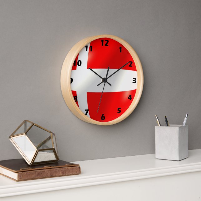 Reloj De Pared Diseño de la bandera danesa (Oficina)