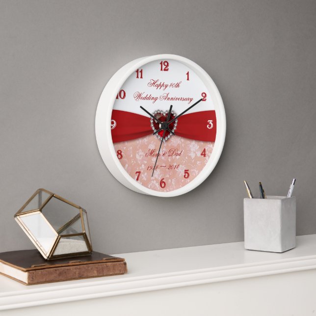 Reloj De Pared Diseño del 40° Aniversario de la Damasco (Oficina)