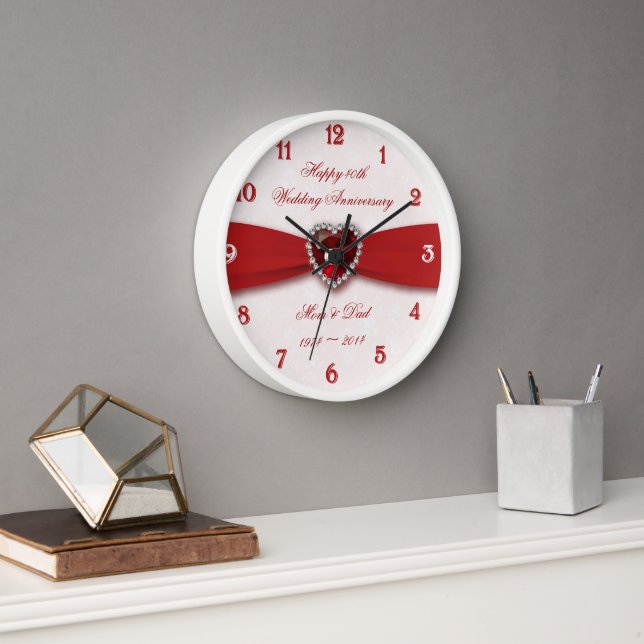 Reloj De Pared Diseño del 40° Aniversario de la Damasco (Oficina)