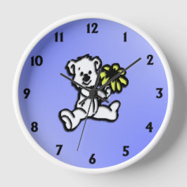 Reloj De Pared Diseño del oso de margarita con doce números