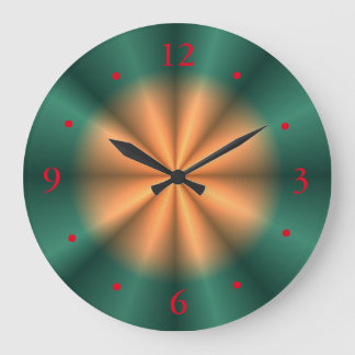 Reloj de pared diseño ráfaga de sol naranja amaril