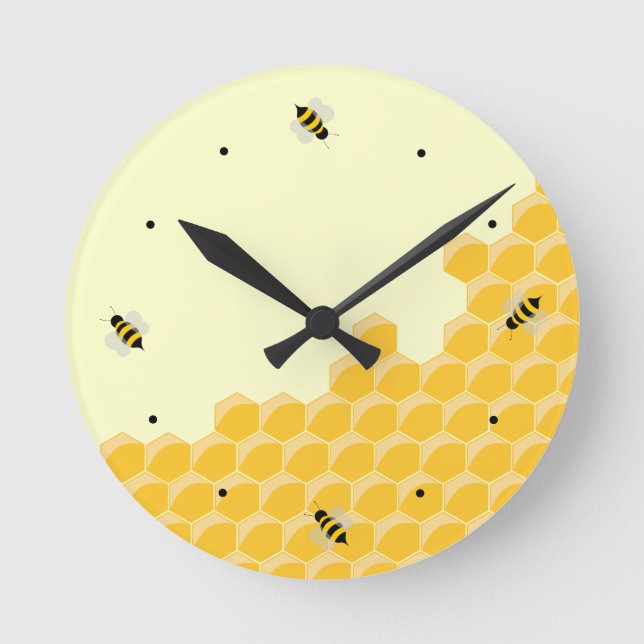Reloj de pared divertida de abejas de Honeycomb (Anverso)