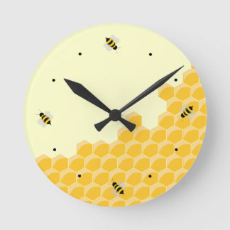 Reloj de pared divertida de abejas de Honeycomb