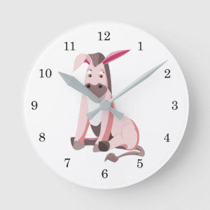Reloj de pared divertida de burro rosado - Pintura