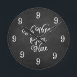 Reloj de pared divertida - sin vino antes de nueve<br><div class="desc">Funny Wall Clock con diseño de pizarra en blanco y negro. El texto del reloj dice ¡No al vino antes de las nueve y todos los números son 9! Perfecto regalo de navidades, regalo de vacaciones, regalo para el hogar, regalo del día del padre! Visite nuestra Tienda Designkandy para una...</div>