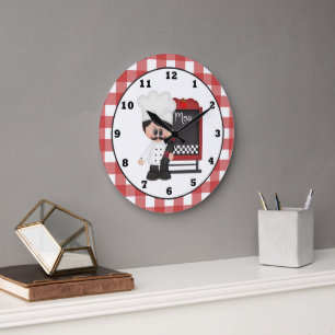 Reloj de pared divertido de chef italiano
