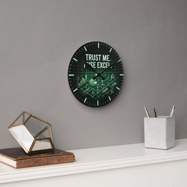 Reloj de pared divertido de Excel para traders y c (Oficina)