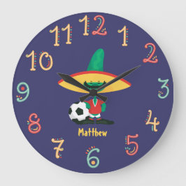 Reloj de pared divertido de fútbol mexicano para n