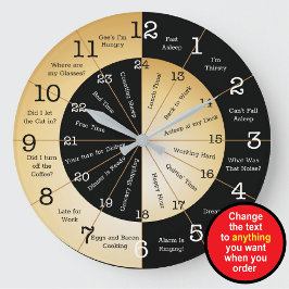 Reloj de pared divertido de hora militar 24 horas
