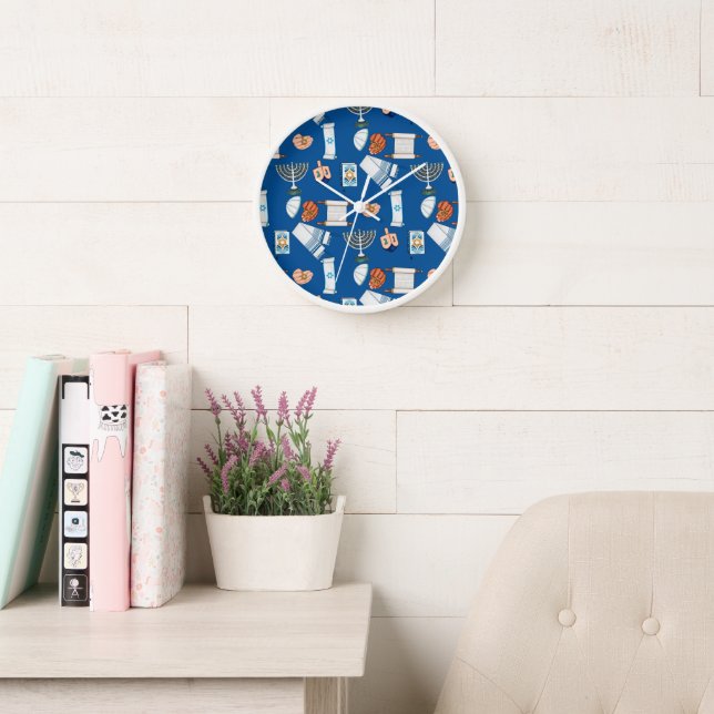 Reloj de pared divertido de Janucá (Sala de lectura)