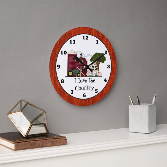 Reloj de pared divertido de la granja de campo (Oficina)