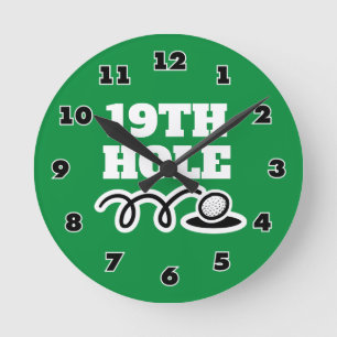 Reloj de pared divertido de palo de golf de 19º ho