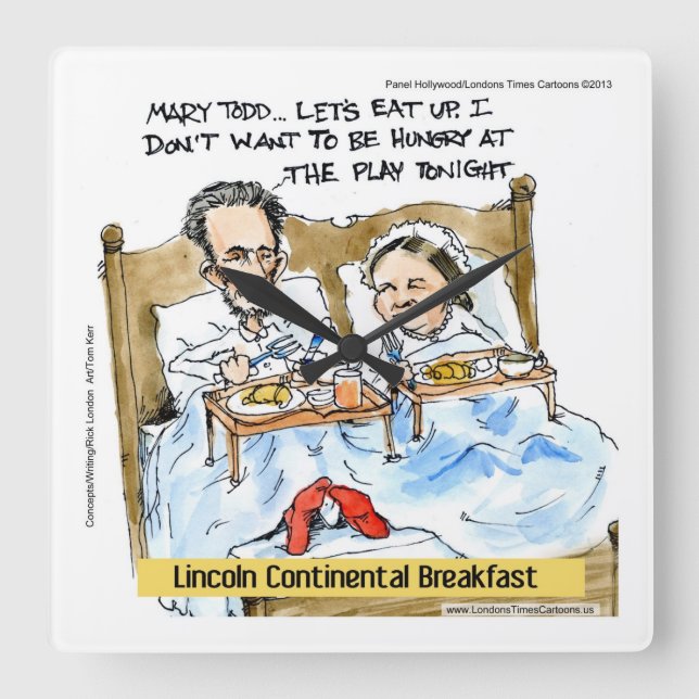 Reloj de pared divertido Desayuno con Lincoln (Anverso)