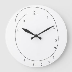 Reloj de pared divertido mal dibujado Minimalista