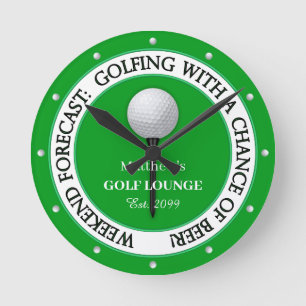 Reloj de pared divertido para salón/bar de golf de