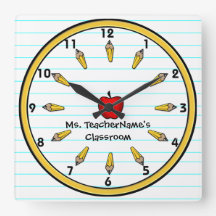 Reloj de pared docente (personalizado)