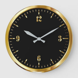 Reloj de pared dorado y negro