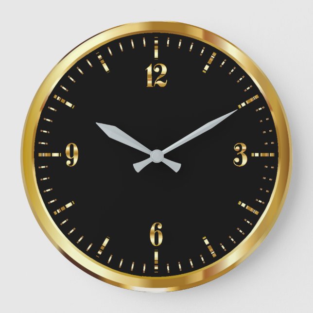 Reloj de pared dorado y negro (Anverso)
