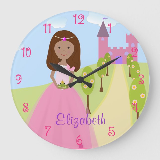 Reloj de pared dulce de princesa Personalized (Anverso)