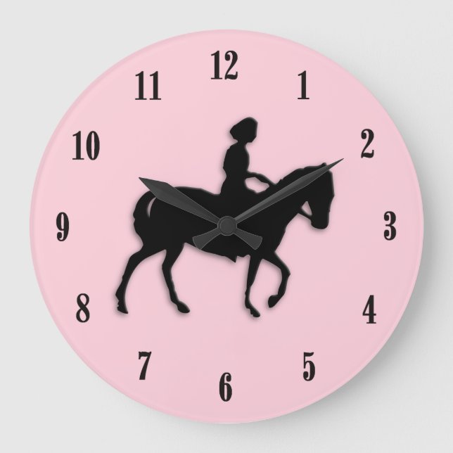 Reloj de pared ecuestre rosa (Anverso)