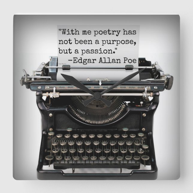 Reloj de pared Edgar Allan Poe (Anverso)