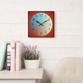 Reloj de pared efecto iluminado Luna / Rojo Negro