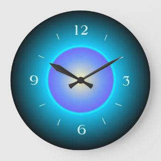 Reloj de pared efecto iluminado verde/aqua/morado