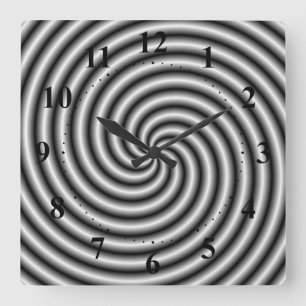 Reloj de pared El giro en blanco y negro