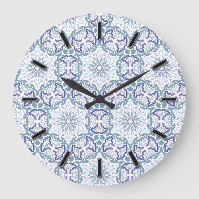 Reloj de pared elegante azul del modelo (Anverso)