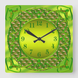 Reloj de pared elegante de la verde lima