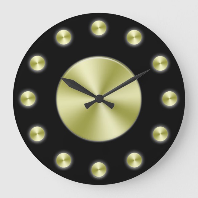 Reloj de pared elegante de oro negro (Anverso)