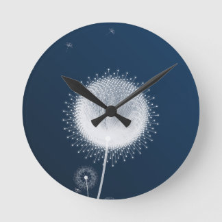 Reloj de pared elegante diente de león azul