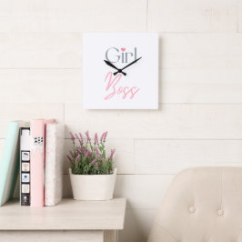 Reloj de pared elegante redondo con texto de Jefa